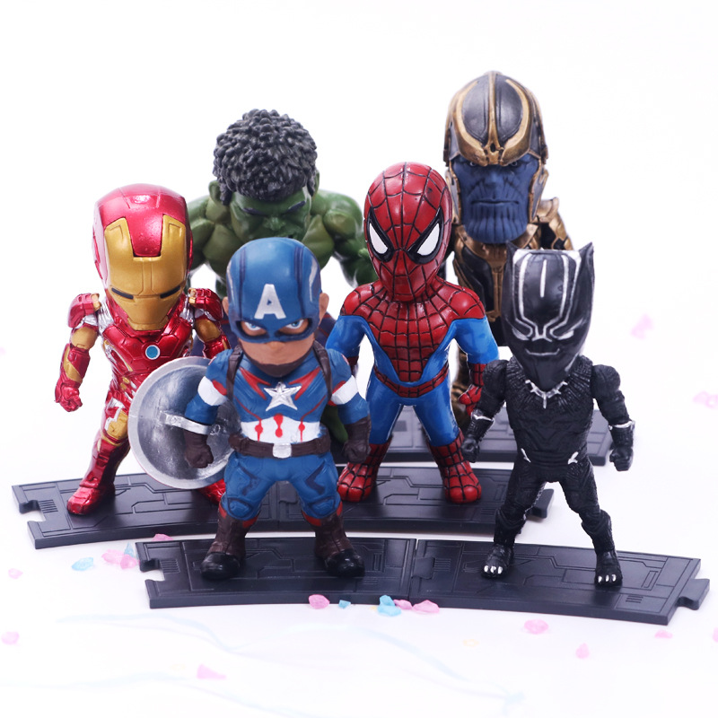 Model Kit Spiderman - 6 قطعة/المجموعة الأعجوبة المنتقمون الأسود النمر
