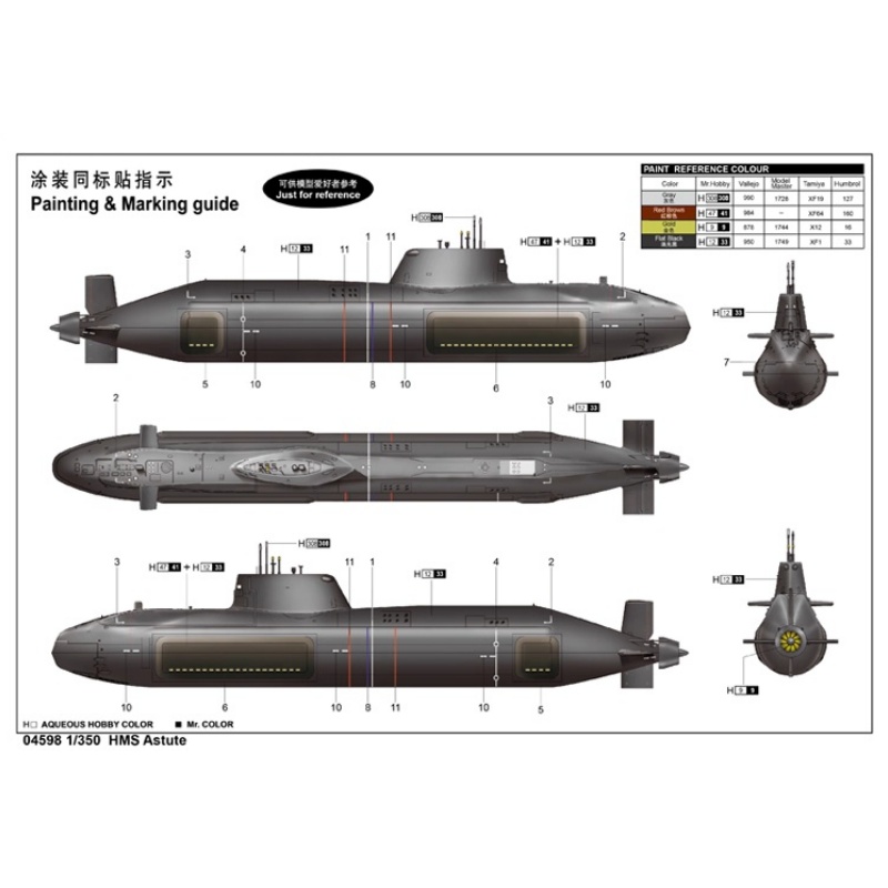 عازف البوق 1/350 مقياس HMS Ast - مراجعة Model Kit U Boat وسعره
