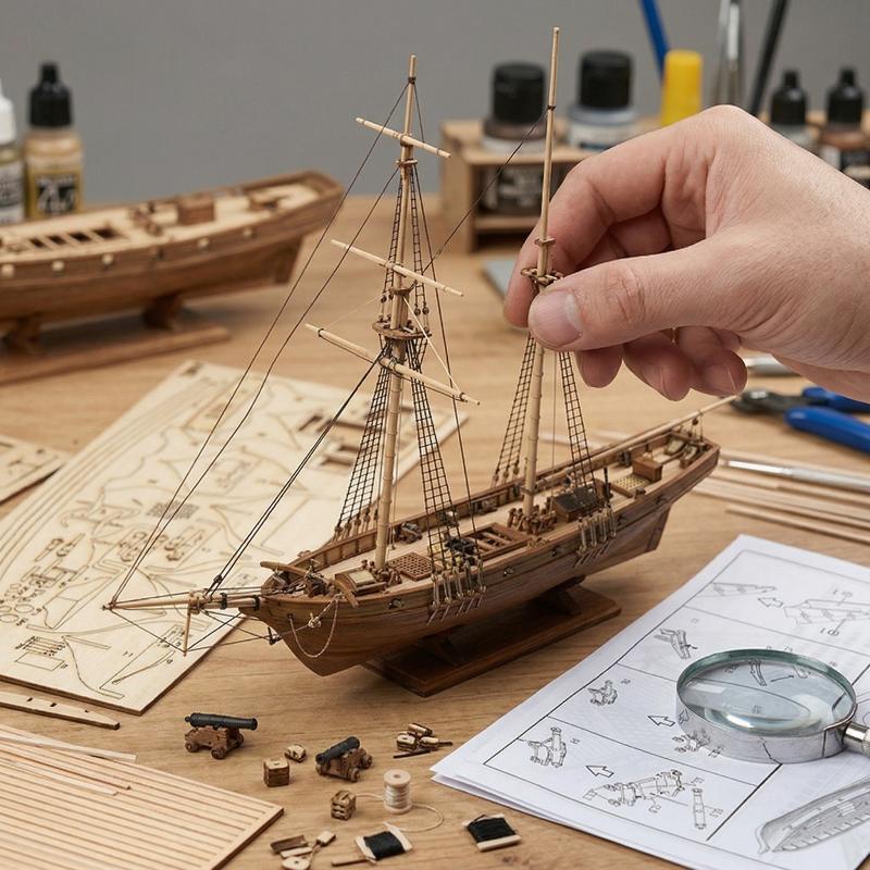 طقم نموذج سفينة خشبية - نموذج  - مراجعة Model Kit U Boat وسعره